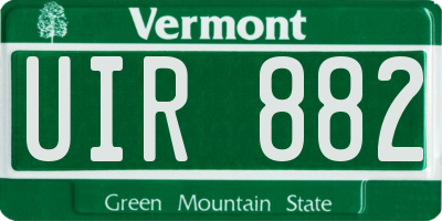 VT license plate UIR882