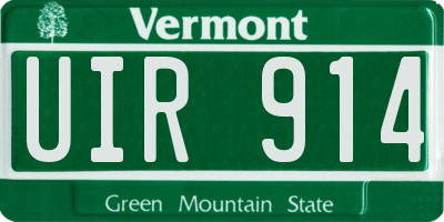 VT license plate UIR914