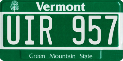 VT license plate UIR957