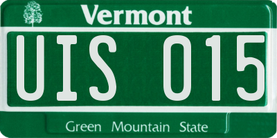 VT license plate UIS015