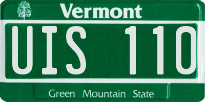 VT license plate UIS110