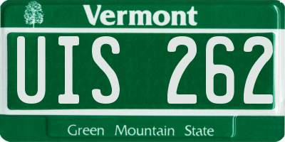 VT license plate UIS262