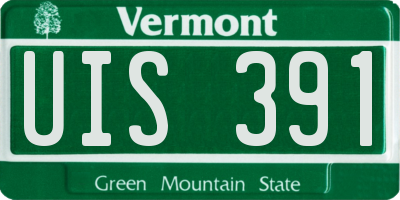 VT license plate UIS391