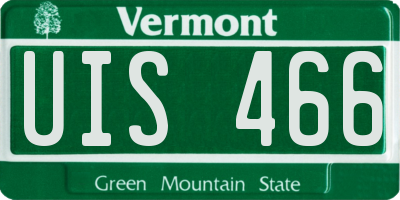 VT license plate UIS466