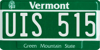 VT license plate UIS515