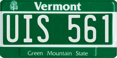 VT license plate UIS561