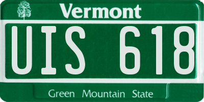 VT license plate UIS618