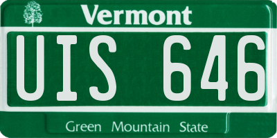 VT license plate UIS646
