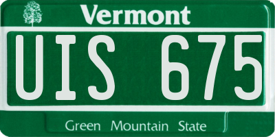VT license plate UIS675