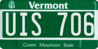 VT license plate UIS706