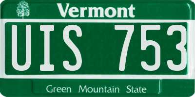 VT license plate UIS753