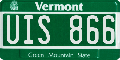 VT license plate UIS866