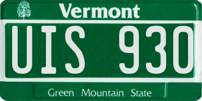 VT license plate UIS930