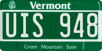VT license plate UIS948