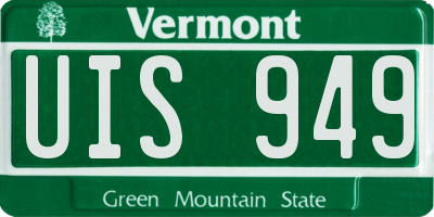 VT license plate UIS949