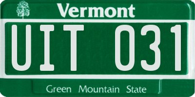 VT license plate UIT031