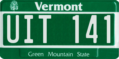 VT license plate UIT141