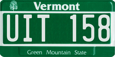 VT license plate UIT158
