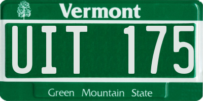 VT license plate UIT175