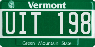 VT license plate UIT198