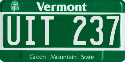 VT license plate UIT237