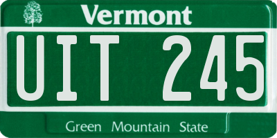VT license plate UIT245