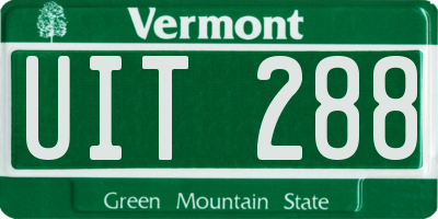 VT license plate UIT288