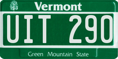 VT license plate UIT290