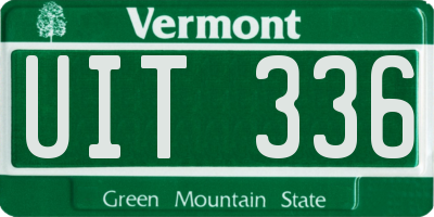 VT license plate UIT336