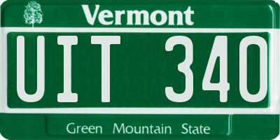 VT license plate UIT340