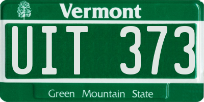VT license plate UIT373