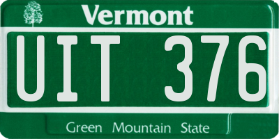 VT license plate UIT376