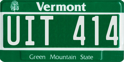 VT license plate UIT414