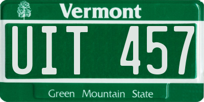 VT license plate UIT457