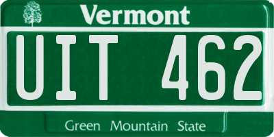 VT license plate UIT462