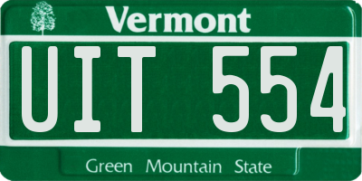 VT license plate UIT554