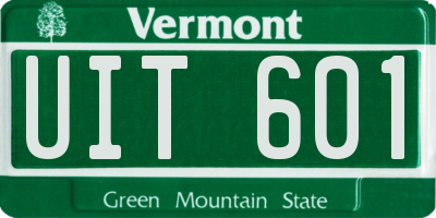 VT license plate UIT601