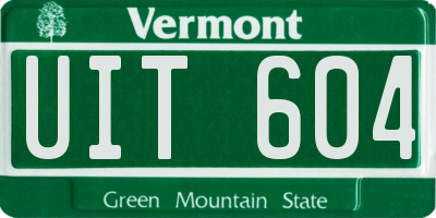 VT license plate UIT604