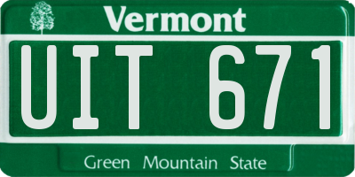 VT license plate UIT671