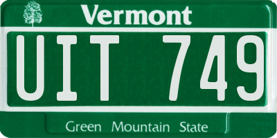 VT license plate UIT749