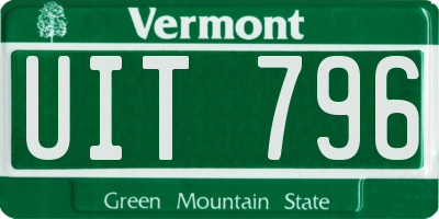 VT license plate UIT796