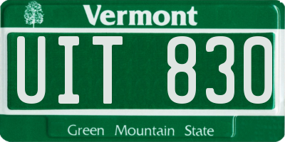 VT license plate UIT830