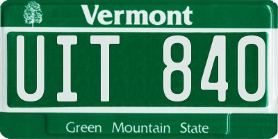 VT license plate UIT840