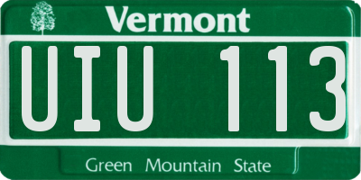 VT license plate UIU113