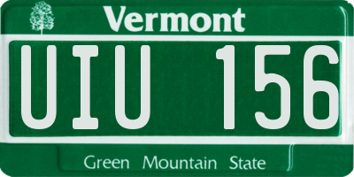 VT license plate UIU156