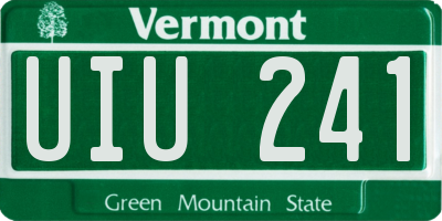 VT license plate UIU241