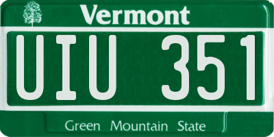 VT license plate UIU351