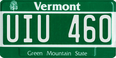 VT license plate UIU460
