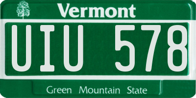VT license plate UIU578