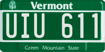 VT license plate UIU611